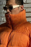CHENPENG Orange Pleated Puffer Jacket CP20AWJ015